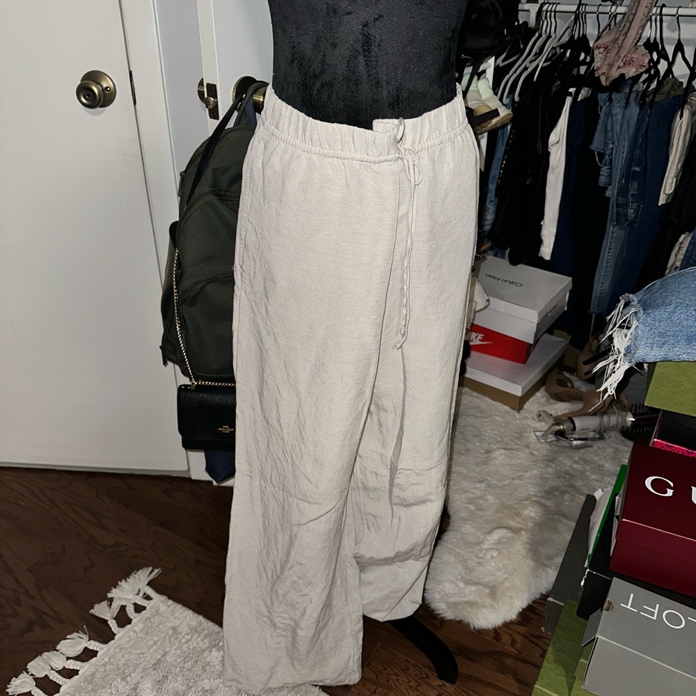 H&M Cream Wide Leg Pants